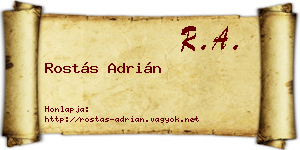 Rostás Adrián névjegykártya